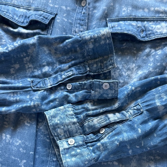 Calvin Klein Blue Patterned Button Down Shirt - Picture 5 of 11